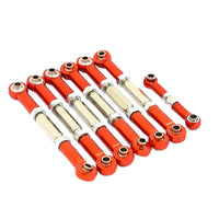 Set Camber y Steering Links con Turnbuckles Acero y Aluminio Rojo 72-90mm